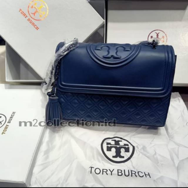 Tory Burch Fleming Convertible Blue Matte  Quality Like original