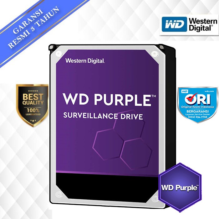 WD Caviar Purple 12TB - HD Hardisk Internal 3.5&quot; for CCTV Surveillance