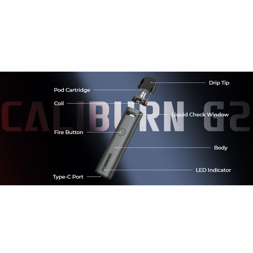 UWELL Caliburn G2 Pod Kit - PYRROLE SCARLET [Authentic] [ vape / rokok elektrik ]