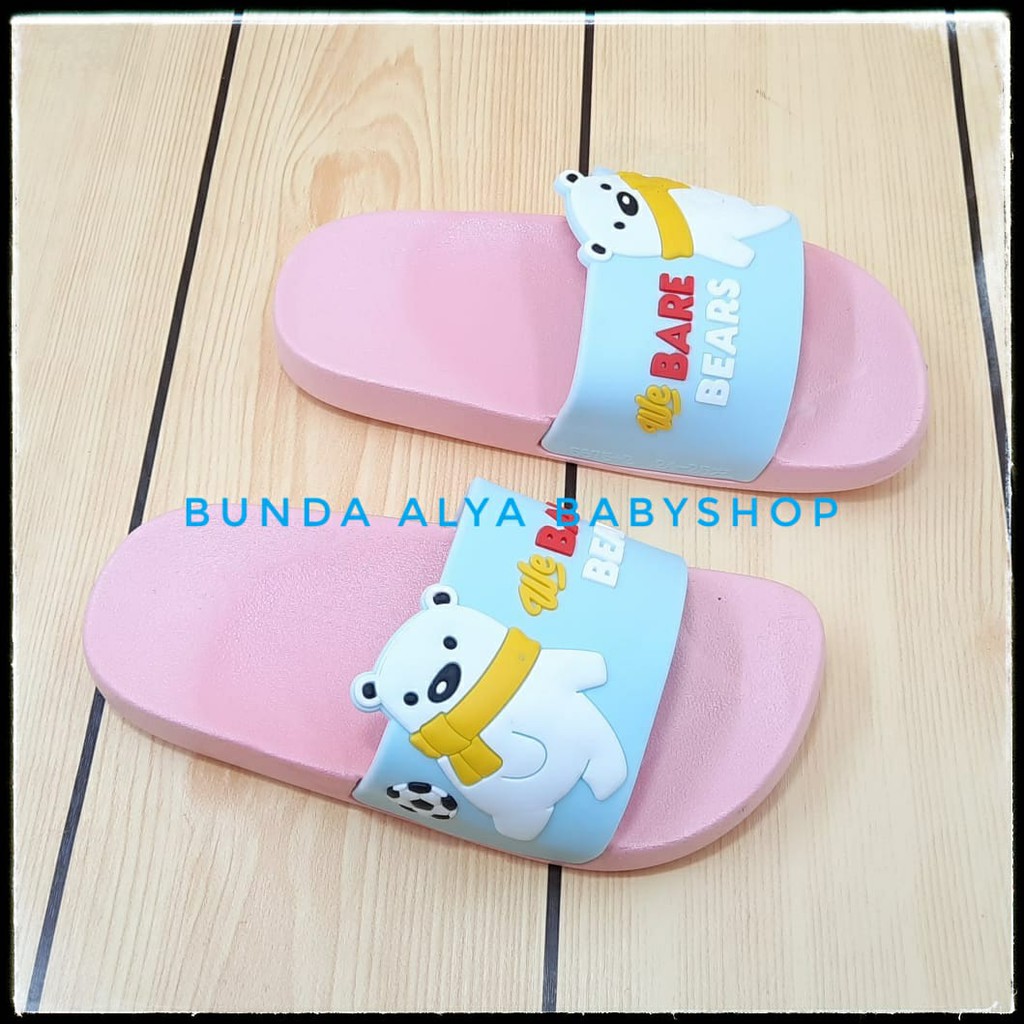 Sandal Anak Perempuan IMPORT Umur 4 5 Tahun Karet - Sendal Anak Karet Anti Licin BEAR PINK size 28 - 31 SALE