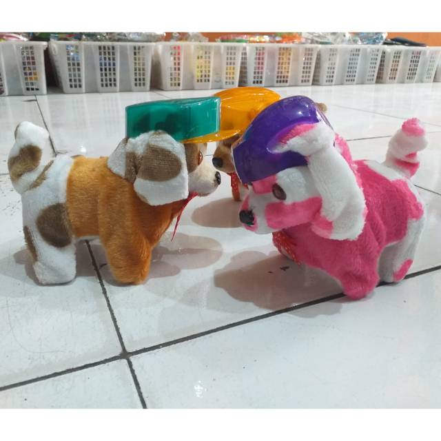 MAINAN ROBOT ANJING LUCU BISA JALAN DAN BUNYI-FREE BATRAI