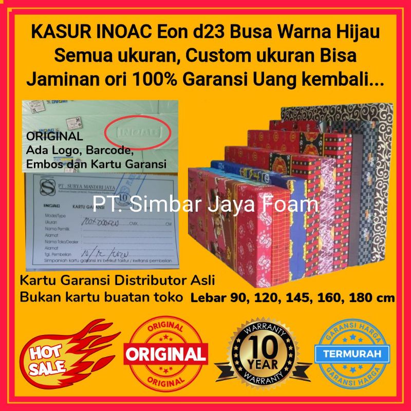KASUR BUSA CUSTOM Ukuran Sesuai Pesan, Ruang, Dipan INOAC Eon d23 warna hijau garansi 10 tahun