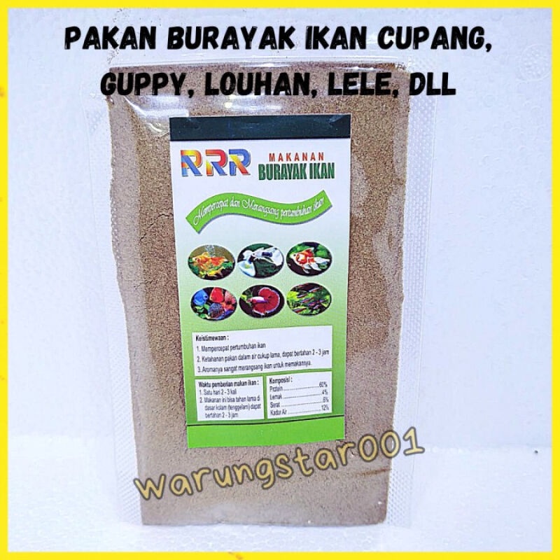 PAKAN BURAYAK IKAN RRR / PAKAN BURAYAK CUPANG GUPPY DISCUS TETRA NEON