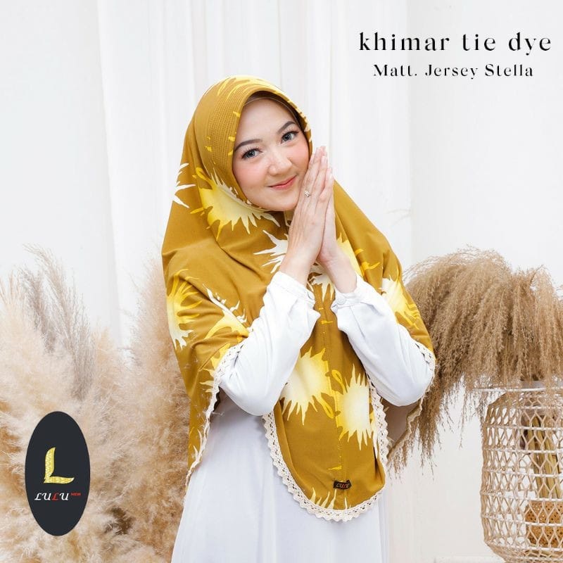 Hijab Instan Tydie Khimar Motif Tie Dye Ori Lulu Hijab