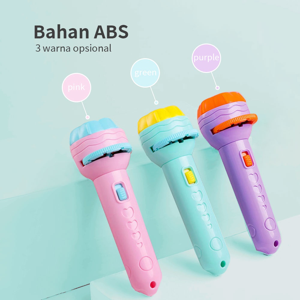 Halobaby Mainan Anak Senter Proyektor [3 Slide] Fun Flashlight / Mainan Proyektor Gambar / Mainan Edukasi