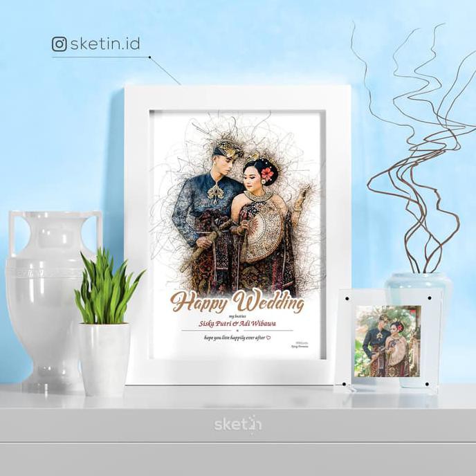 

TERLARIS Desain Sketsa Pensil Wajah A4 COUPLE KADO WISUDA / NIKAH / ULANG TAHUN - Hitam