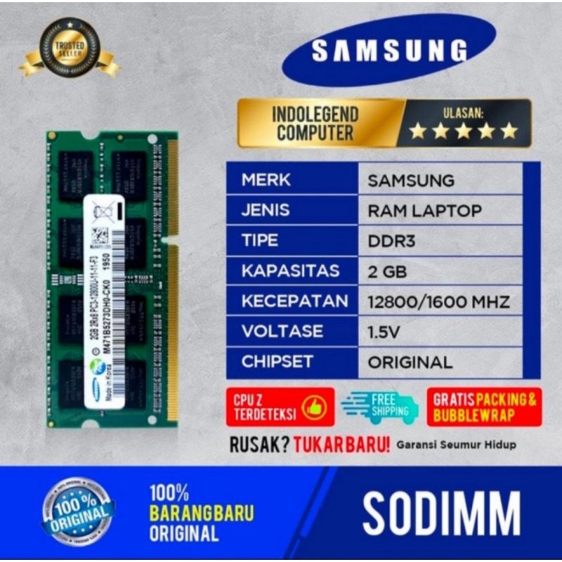 RAM SAMSUNG SODIM DDR3 2GB PC12800