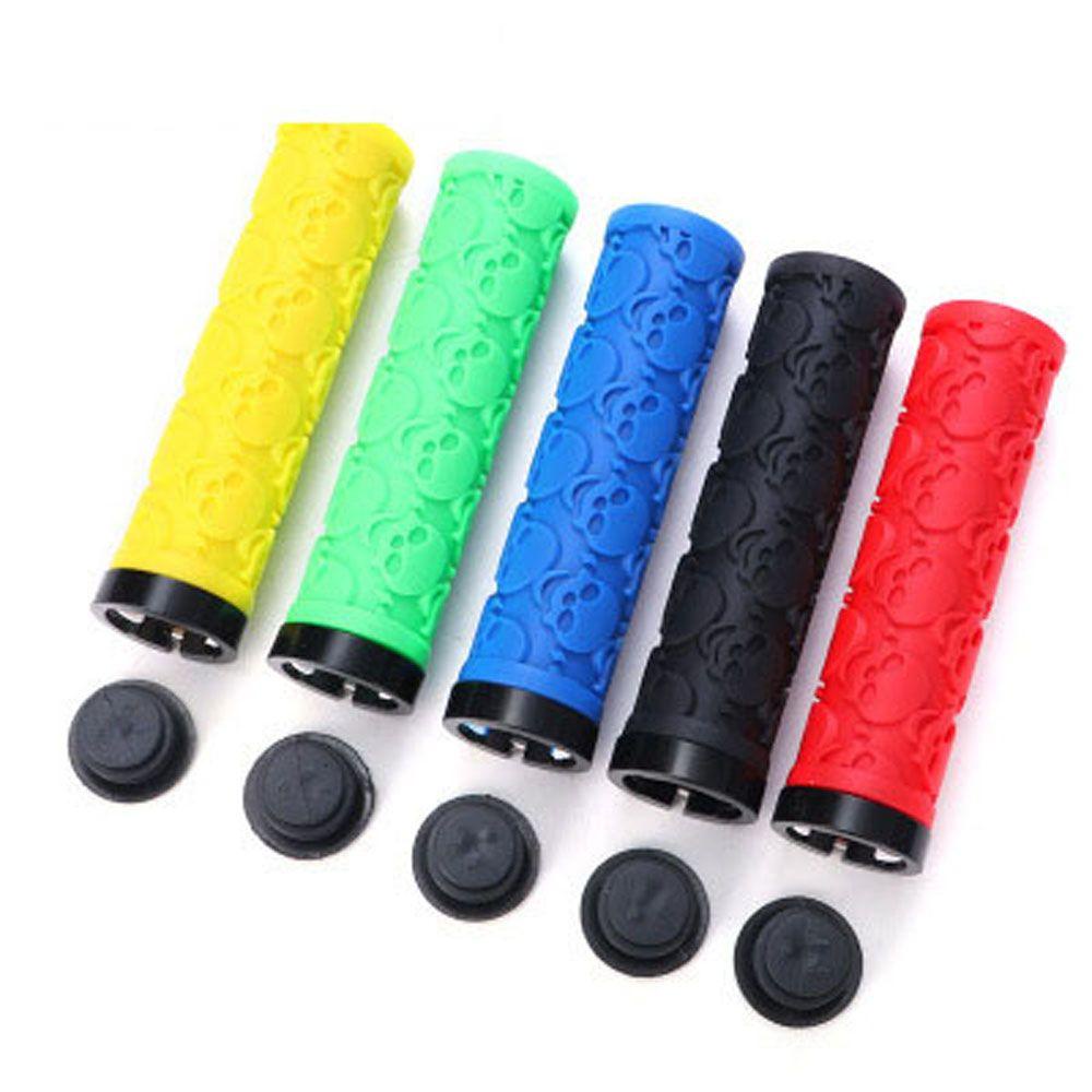 Lanfy Sepeda Grips Non skid Skeleton Sepeda Gunung Aksesoris Sepeda Bersepeda Bagian MTB Penyerapan Shock Anti-Selip Penutup Stang Sepeda