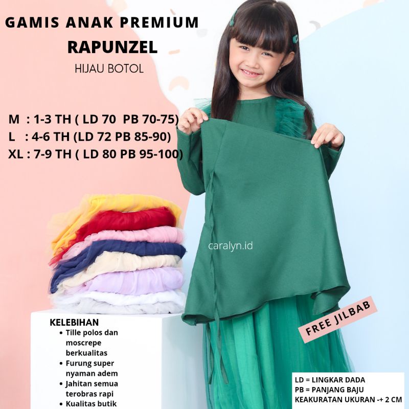 SUPER SALE GAMIS ANAK TERBARU 2023 1-9 TAHUN BAJU MUSLIM ANAK PEREMPUAN SETELAN MUSLIM ANAK PEREMPUAN SUPER PREMIUM DRESS POLOS RENDA RAPUNZEL