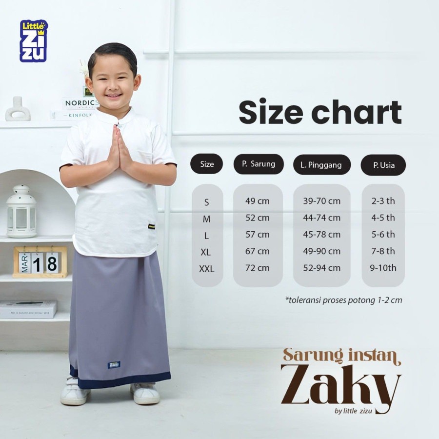 Sarung Anak Instan Zaky kualitas premium Original Little Zizu Bukan Sarung Celana