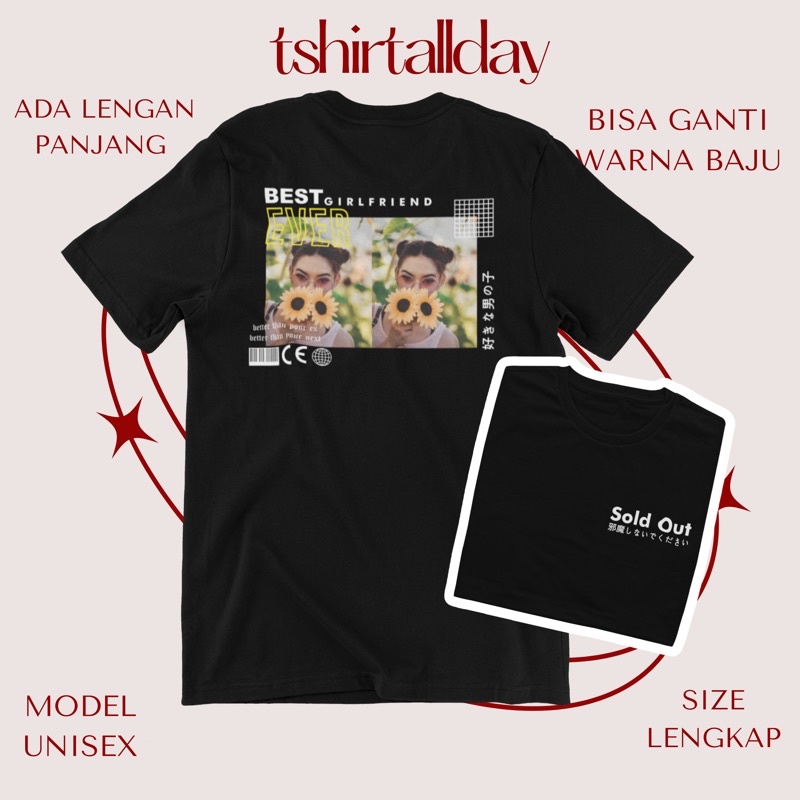 [Tshirtallday] Kaos Couple Kaos Foto Custom Kaos Kado Wedding Hadiah pernikahan Ultah 100% Cotton Combed