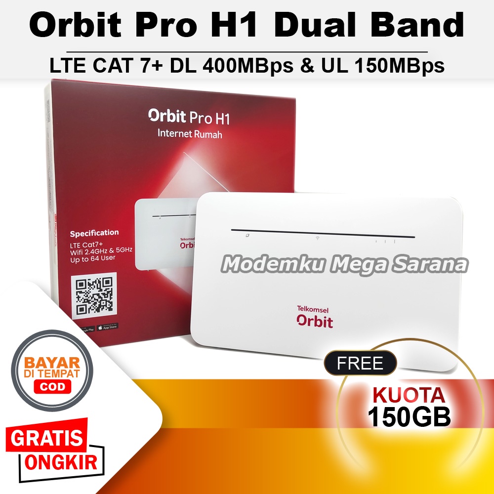 Telkomsel Orbit Pro H1 Modem WiFi LTE CAT7+ Router Dual Band Soyealink B535