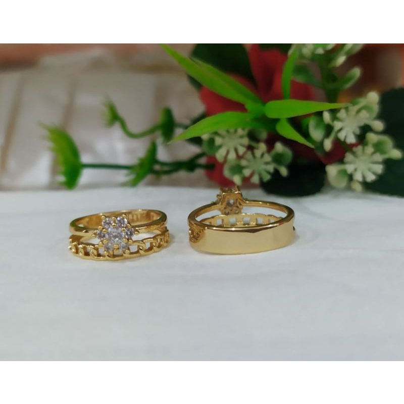 cincin wanita dewasa cantik warna emas