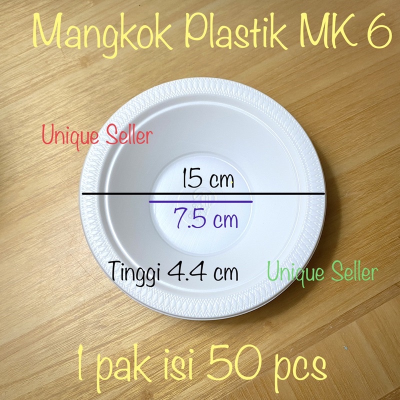 Mangkok Plastik Tanggung 15 cm M6 MK6 isi 50 pcs / Mangkuk Plastik Putih 15cm MK 6 isi 50 pcs / Mangkok Makan Plastik Putih Susu 14.5cm MK6 / Mangkuk Makan Plastik Putihsusu 14,5cm M 6 / Mangkok Plastik 14.5 cm Putih / Mangkok Plastik 14,5 cm Putih Susu