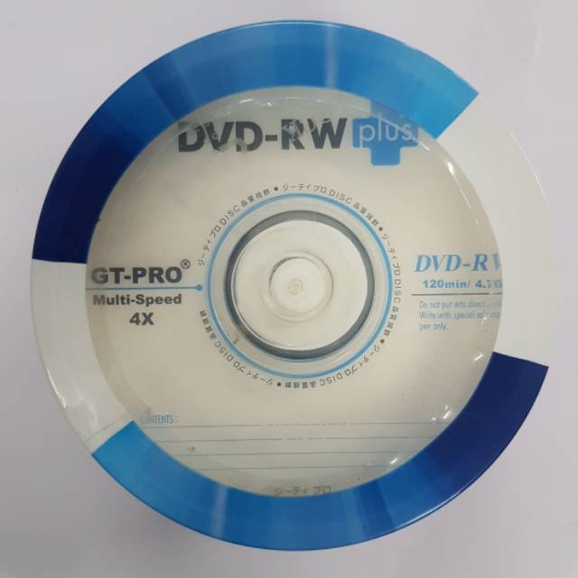 DVDRW BLANK DVDRW GTPRO PLUS DVD-RW GT-PRO PLUS 50 PCS RESMI