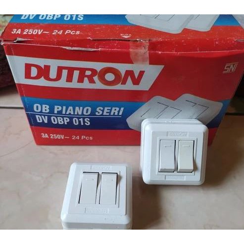 Saklar Double PIANO DUTRON Saklar Seri PIANO DUTRON OB Ukuran Kecil Outbow Ditempel DV-OBP-01S