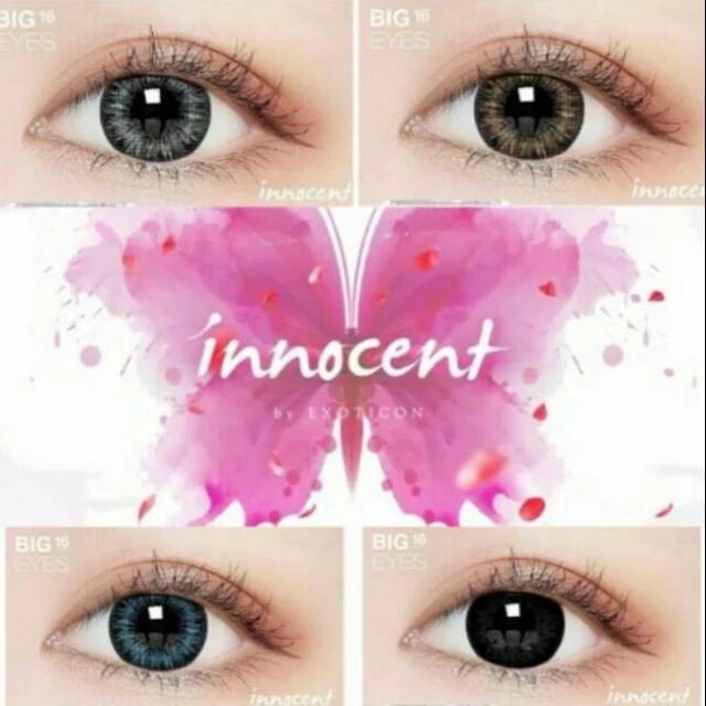 SOFTLENS INNOCENT GREY/ABU (NORMAL/MINUS) MADE IN KOREA. BIG EYES 16mm