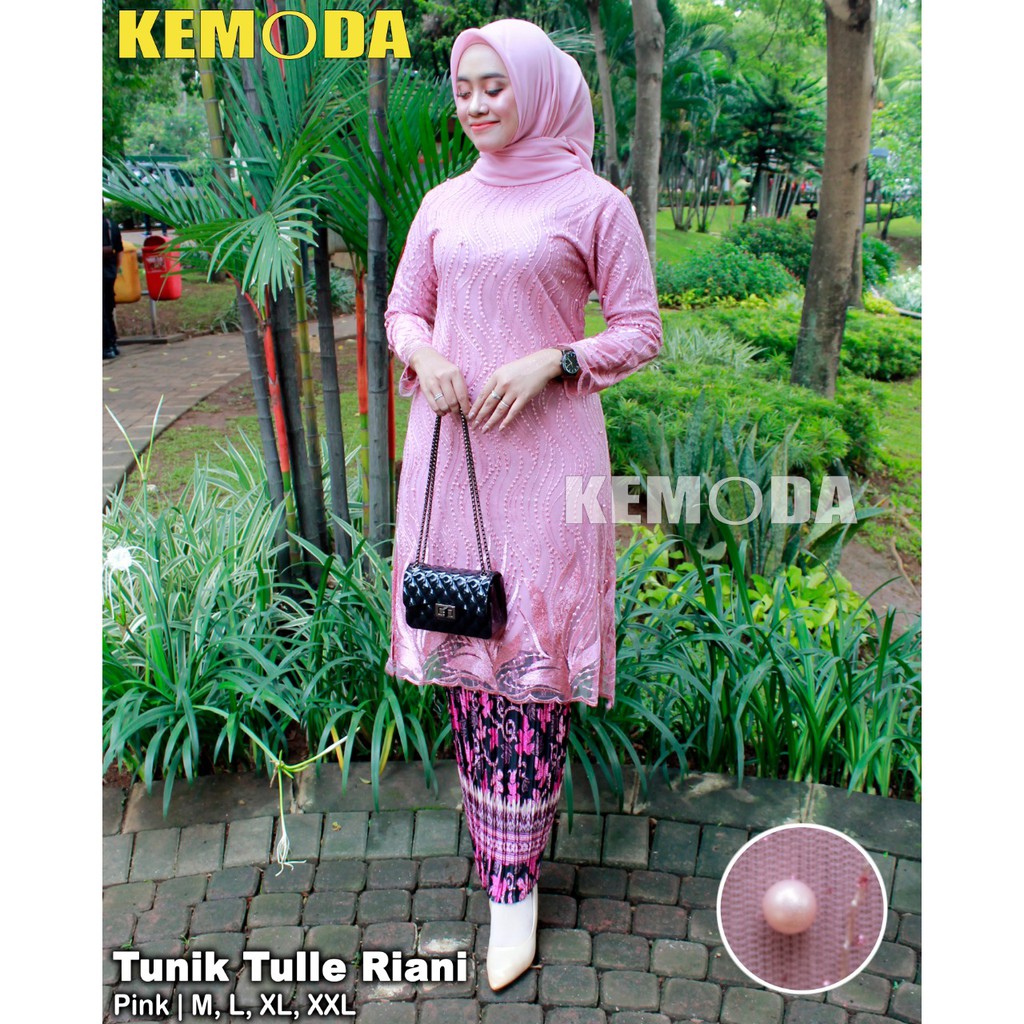 KEM&gt; KEBAYA TUNIK TULLE RIANA - OUTFIT KEBAYA KONDANGAN - BAJU PESTA CANTIK - KEBAYA MODERN KEKINIAN