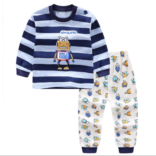 Baju Setelan anak Blue Robot