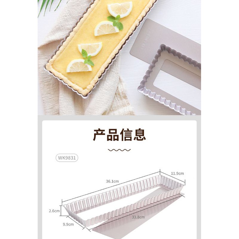 Chefmade Non-Stick 14inch Rectangular Pie Tray Tart Tray Baking Mold wk9831