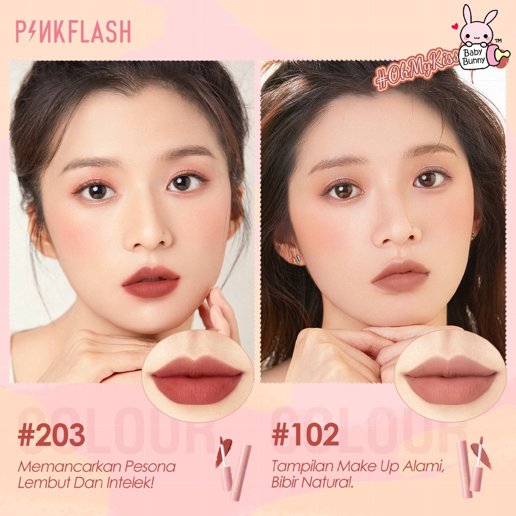 ❤ BELIA ❤ PINKFLASH Lip &amp; Cheek Duo Matte Tint | Pink Flash (✔BPOM) PF-M01