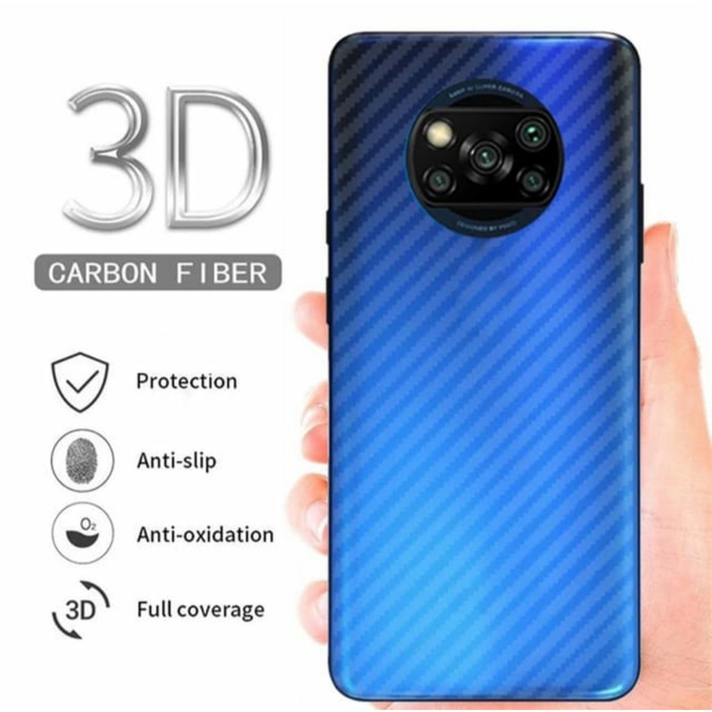 carbon fiber screen guard antigores BELAKANG POCOPHONE POCO F2 PRO X3 NFC