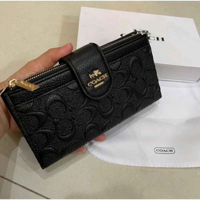 DOMPET LIPAT WANITA COACH EMBOS HITAM