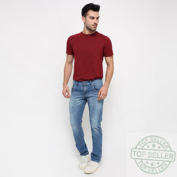(Celana Murah) Edwin Celana Jeans 508-69-18 Regular Fit Pria Panjang Biru Muda Jeans - Biru, 27 |DXT