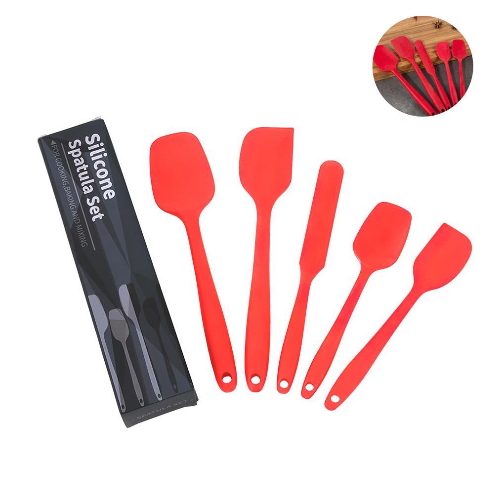 (house2020) 5pcs / Set Spatula Multifungsi Bahan Silikon Tahan Panas Anti Lengket Mudah Dibersihkan Untuk Baking