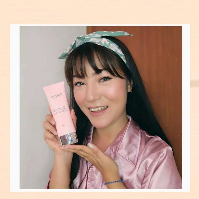 Lacoco Watermelon Glow Mask Original Sleeping Mask Cream Masker Malam BPOM Aman