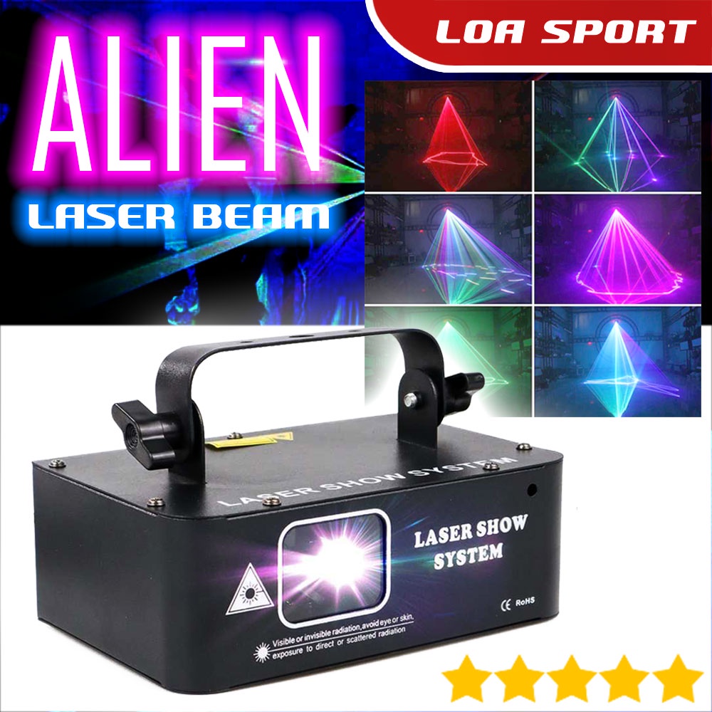 Lampu Laser Panggung Disco Alien Laser Beam 500mW RGB DMX-512