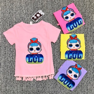 IMPORT PREMIUM Baju  Anak  Nyala  Led LOL Motif 2 Baju  Anak  