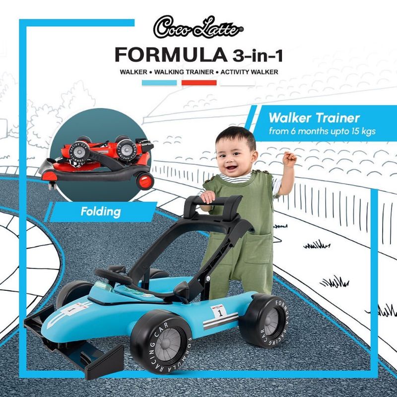 Alat bantu Jalan Baby Walker Cocolatte Formula 3 In 1 Walking Trainer Activity Walker