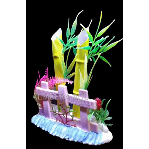 HIASAN AQUARIUM BAMBU /  TANAMAN PLASTIK BAMBU