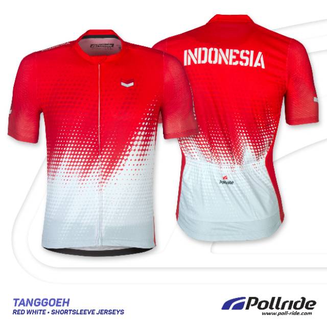Jersey sepeda roadBike pollride TANGGOEH MERAH PUTIH SHORT SLEEVE