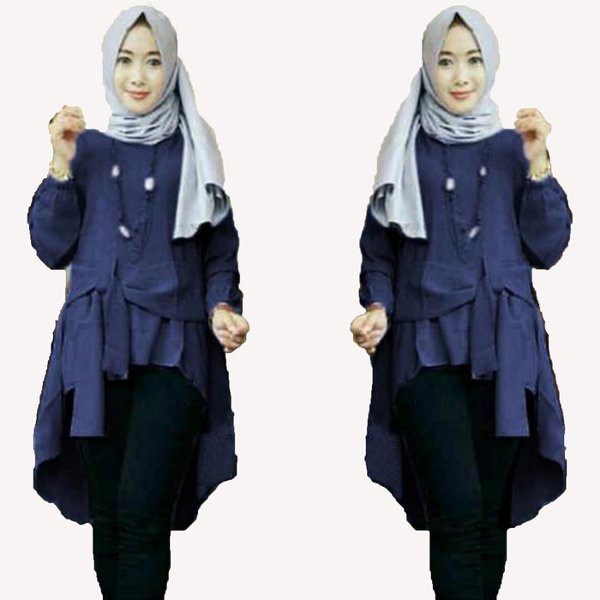 Baju Muslim Tunik Cantika Navi SW - Baju Tunik Wanita Baloteli Navy