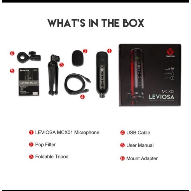 Microphone Condenser Fantech MCX01 Leviosa-1