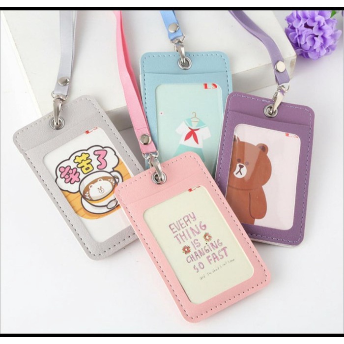 

Aman Tempat Kartu / Id Card / Tag Holder Dengan Tali Strap Bagus