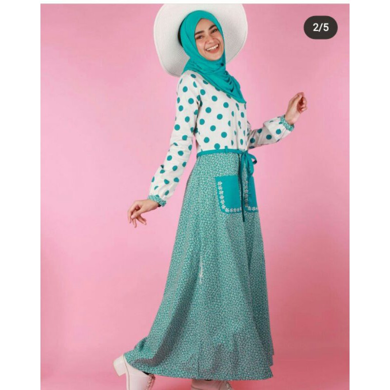 Promo 50% abaya dannis polkadot