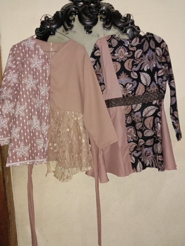 Tey-17 Batik Wanita Asj Sa Hrb026 Kenongo Kemeja Tosca Pendek