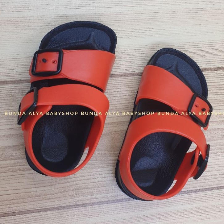 Sendal Anak Laki Laki Usia 3 4 Tahun Karet MERAH - Sepatu Sandal Anak Cowok Karet Size 25 - 28 Karet Anti Licin