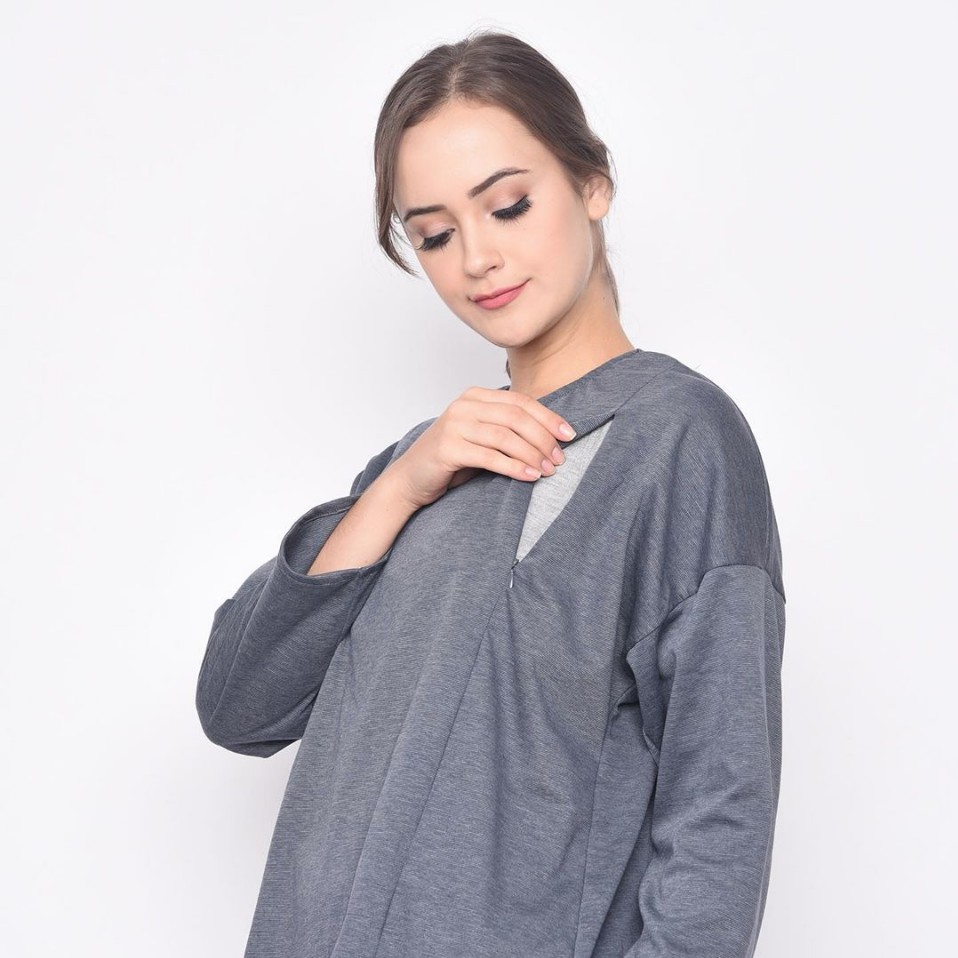 

MONOMOM Daily Top Denim - Baju Menyusui Nursing Wear Stylish Premium