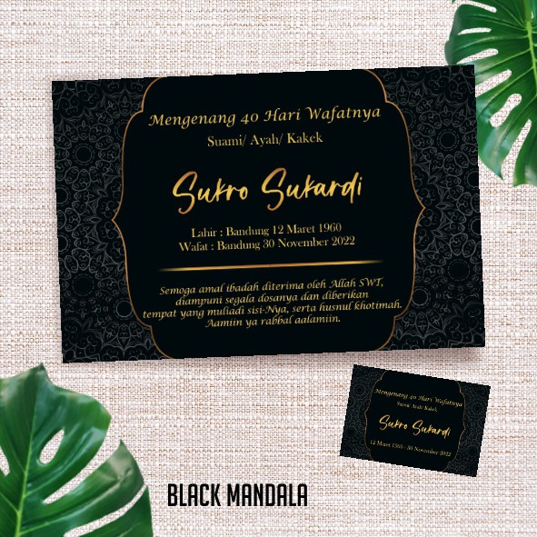 Kartu Ucapan Tahlilan Mengenang 40 100 1000 Hari Wafatnya Tasyakuran