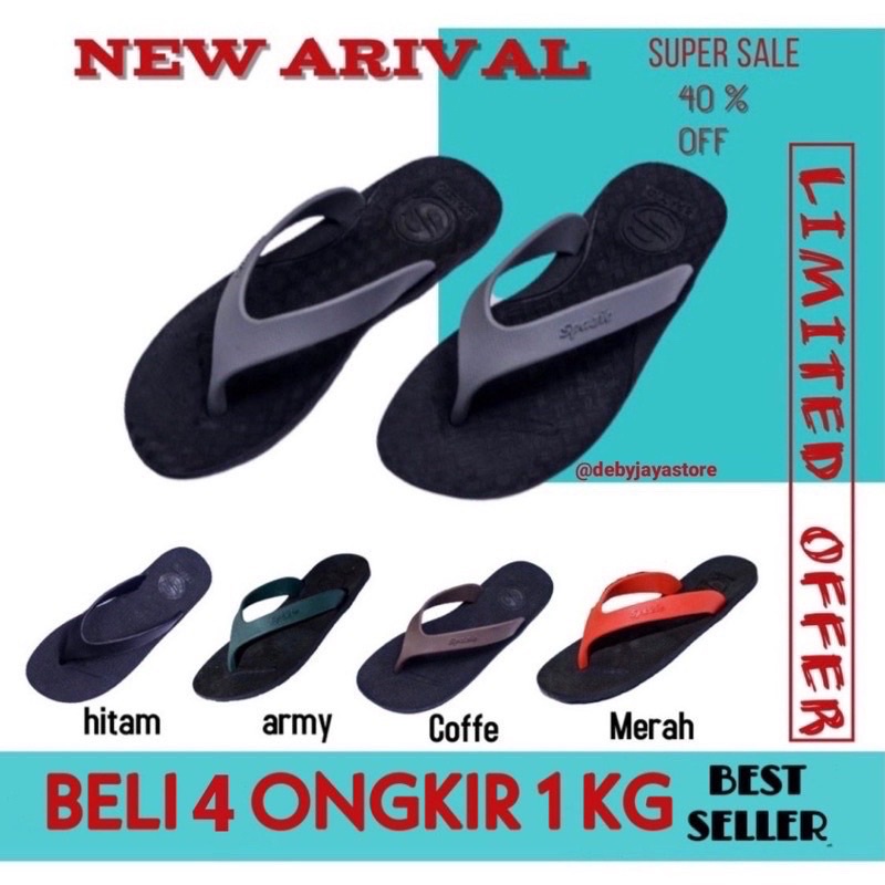 Sandal Japit Pria Karet Spazio/ Spazio 02 Terbaru Original Sandal Jepit Pria Logo Spazio Original Sendal Cowok Laki Sol Karet Non Slip