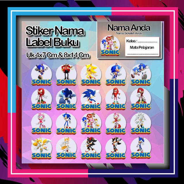 

Stiker Sonic sonik knucles tails dr eggman amy rose shadow espio silver Karakter Lucu Custom Lebel Nama cromo murah 20 Varian berbeda Octane Pelajaran sekolah No 13
