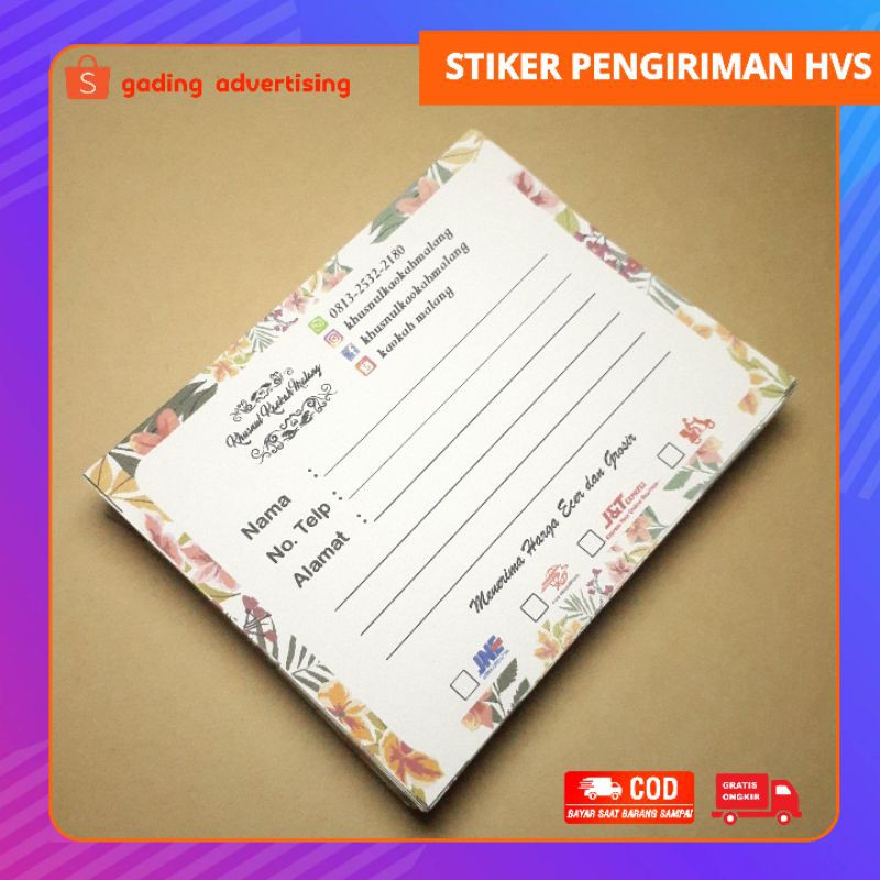 

Stiker Label Pengiriman HVS Desain Custom
