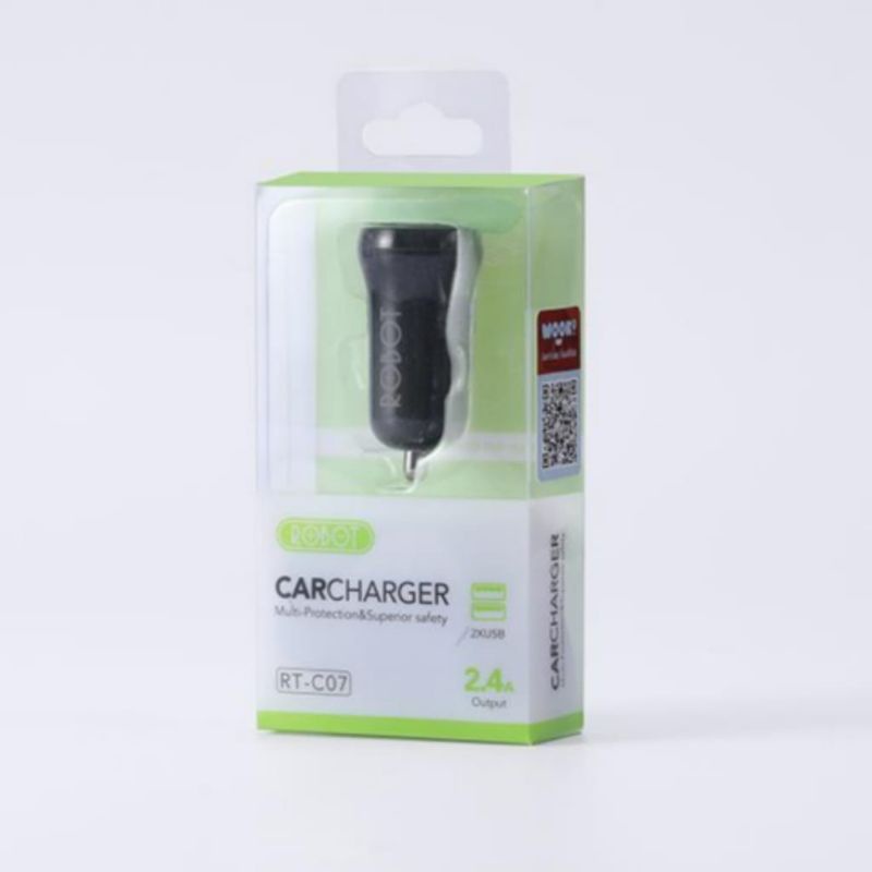 CAR CHARGER ROBOT RT C07 ORIGINAL CASAN MOBIL 2 PORT USB 2.4A