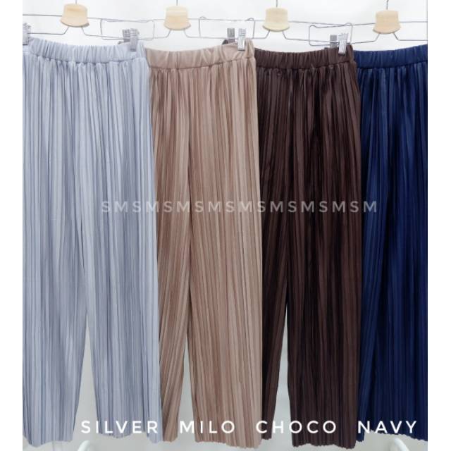  Celana kulot plisket import jumbo bigsize pleated cullote 