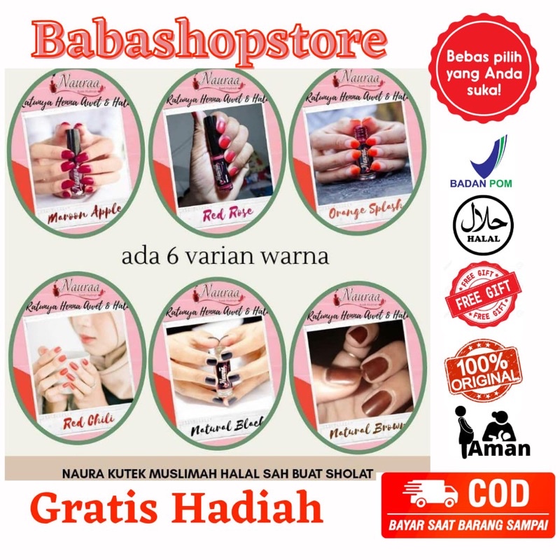 COD GROSIR HENA NAURA MUSLIMAH KUTEK HALAL PACAR KUKU SERAP WUDHU