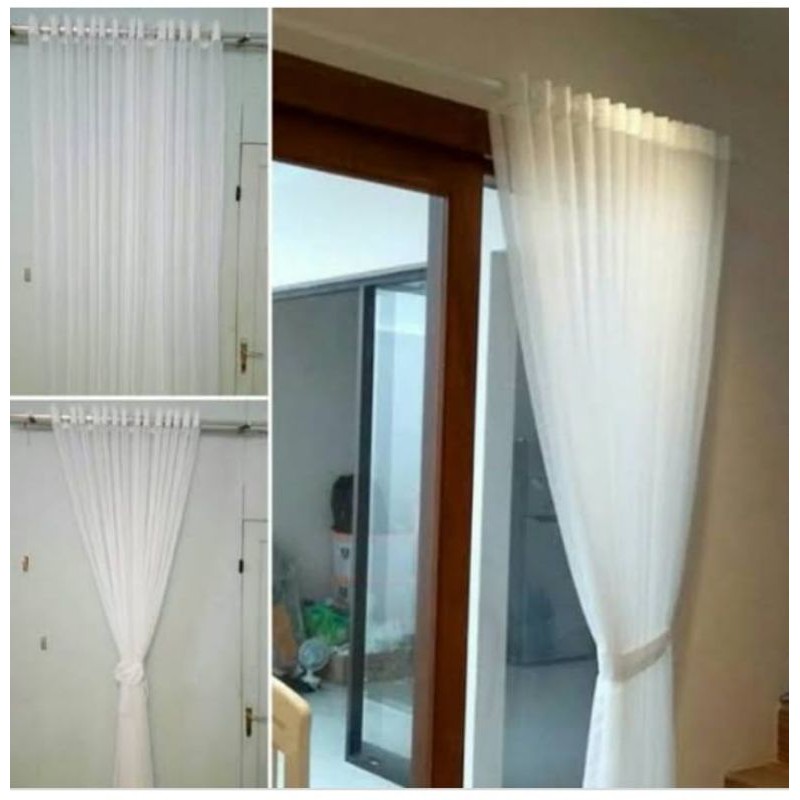Gorden vitrase model smockring ring silver gorden jendela gorden pintu gorden minimalais warna putih